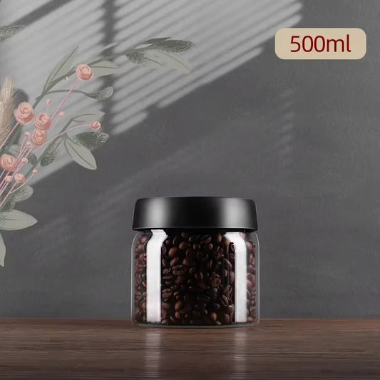 1Pcs Coffee Beans Storage Vacuum Sealed Tank Glass Food Fresh Storage Jars Moisture-Proof Air Extraction Vacuum Seal Container